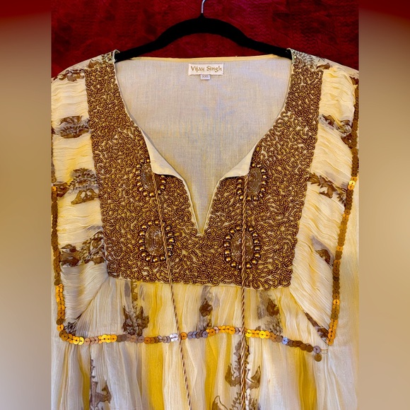 Vijay Singh cream colored dress. Size XXL. - Picture 2 of 6